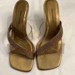 Valerie Stevens Copper Colored with 2 1/2" Heels and Amber Color Stones